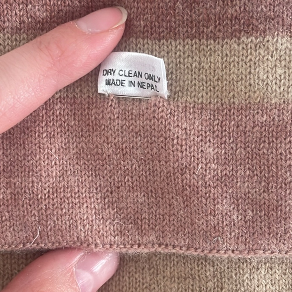 100% Pure Cashmere Striped Scarf - Made in Nepal - Ultra Soft